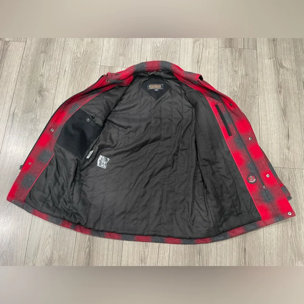 Pendleton Longmont Wool Blend Insulated /‎ Lined Shirt Jacket Red Ombre Sz M